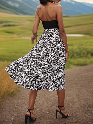 Perfee Leopard Halter Neck Midi Dress Trendsi