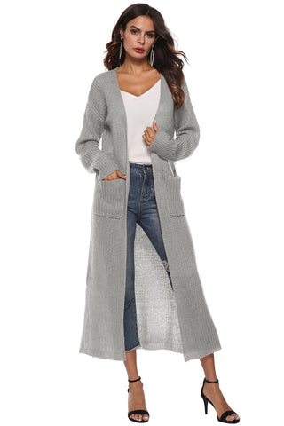 Long Sleeve Open Front Buttoned Cardigan Divacious