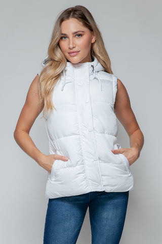 Snobbish Snap and Zip Closure Hooded Vest Trendsi