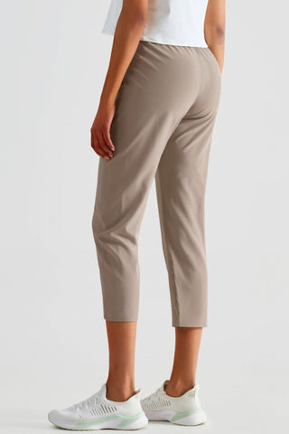 Elastic Waist Cropped Sports Pants Trendsi