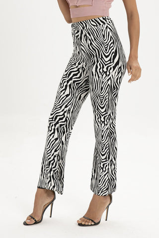 Zebra Print Straight Leg Pants Divacious