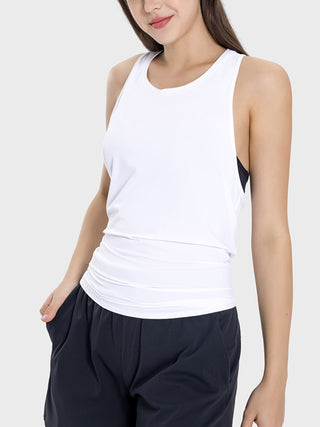 Millennia Round Neck Wide Strap Active Tank Trendsi