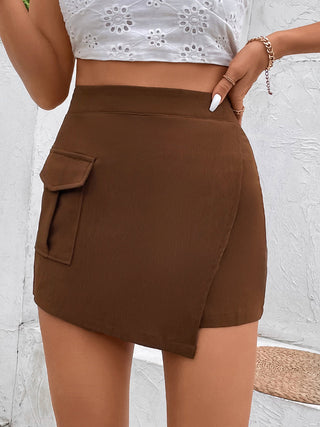 Pocketed High Waist Shorts Divacious