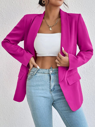 Shawl Collar Long Sleeve Blazer Divacious