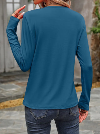 Round Neck Long Sleeve T-Shirt Divacious