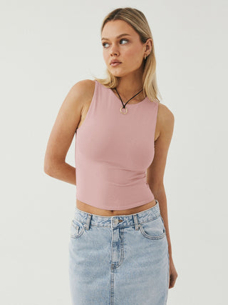 Round Neck Cropped Tank Divacious