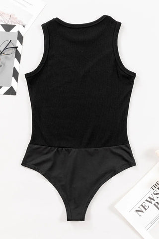 Round Neck Sleeveless Bodysuit Divacious