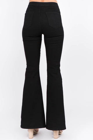 Divacious Side Slit Flare Jeans - Divacious