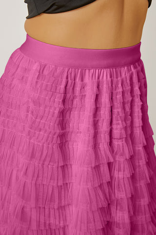 Ruched High Waist Tiered Skirt - Divacious