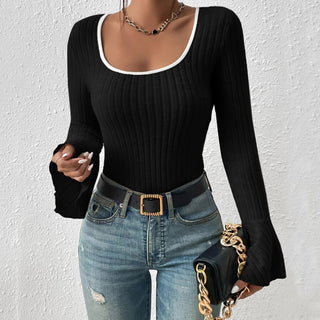 Scoop Neck Long Sleeve T-Shirt - Divacious