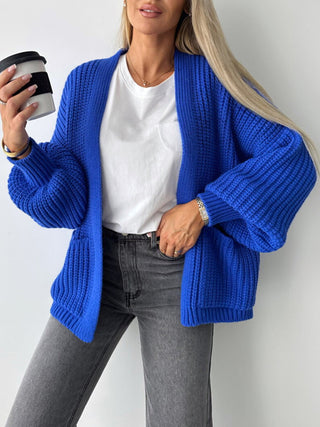 Open Front Dropped Shoulder Cardigan Divacious