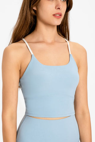 Millennia Crisscross Back Scoop Neck Sports Cami Trendsi