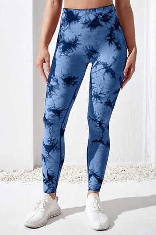 Printed High Waist Active Pants Trendsi