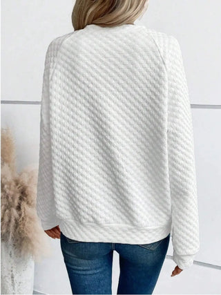 Notched Long Sleeve Sweatshirt Divacious