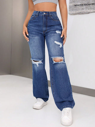 Distressed Jeans with Pockets Divacious