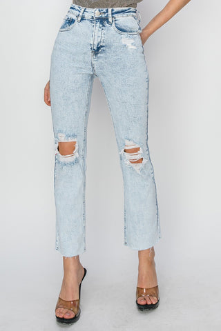 High Rise Distressed Ankle Jeans Divacious