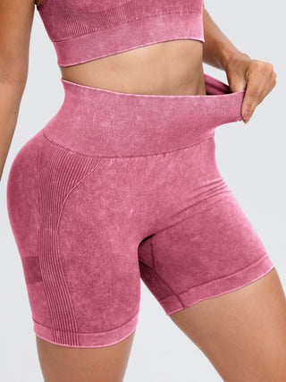 Washed High Waist Active Shorts Divacious