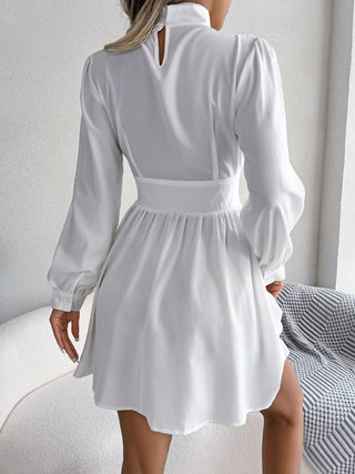 Cutout Turtleneck A-Line Mini Dress Trendsi