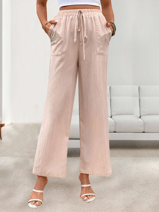 Tied Wide Leg Pants with Pockets Divacious