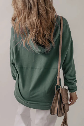 V-Neck Long Sleeve Hooded Top Divacious