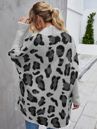 Leopard Pattern Fuzzy Cardigan Divacious