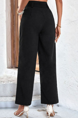 Belted High-Rise Wide Leg Pants Divacious