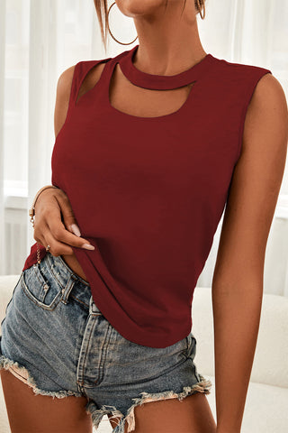 Cutout Sleeveless Top Divacious