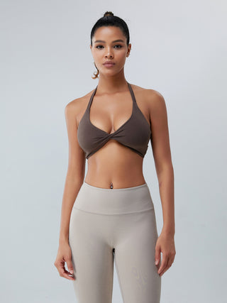 Twisted Halter Neck Active Bra Trendsi