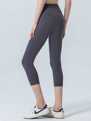 Wide Waistband Cropped Sports Leggings Trendsi