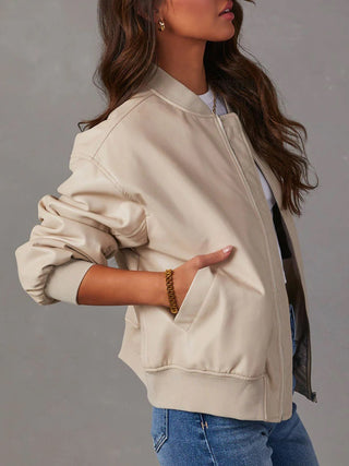 Zip Up Long Sleeve Jacket Trendsi