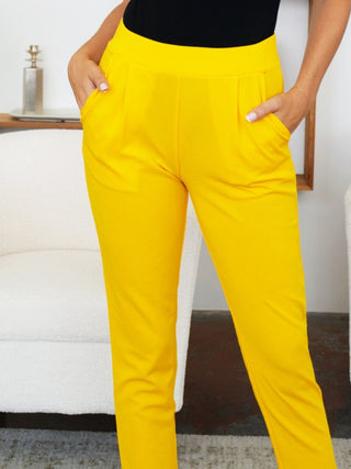 Pocketed High Waist Skinny Pants Divacious