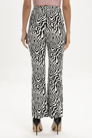 Zebra Print Straight Leg Pants Divacious