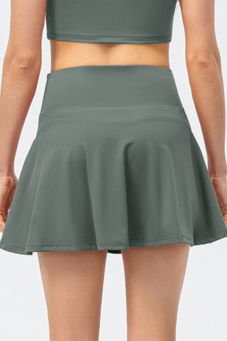 High Waist Wide Waistband Active Skirt Divacious