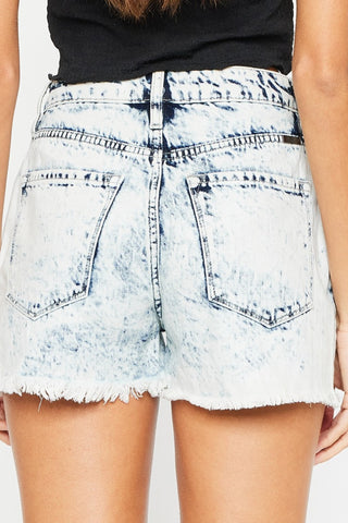 Kancan Full Size Distressed High Waist Denim Shorts Divacious