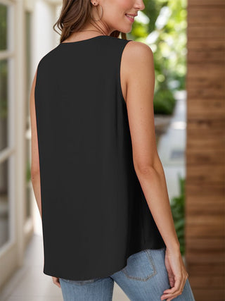 Full Size Ruched V-Neck Tank Divacious