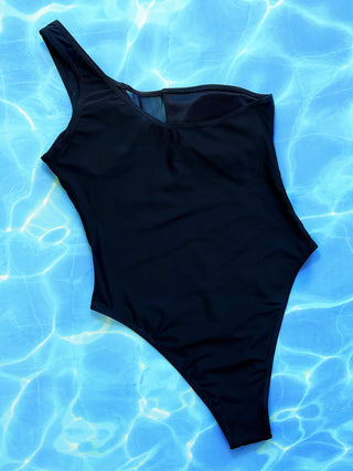 One-Shoulder Sleeveless One-Piece Swimsuit Trendsi