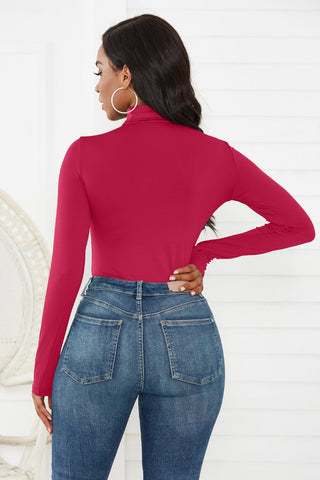 Turtleneck Long Sleeve Bodysuit Divacious