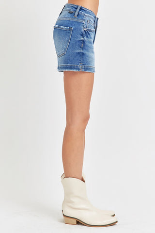 Low Rise Slit Denim Shorts Divacious