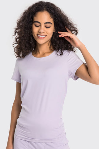 Millennia Tie Back Short Sleeve Sports Tee Trendsi