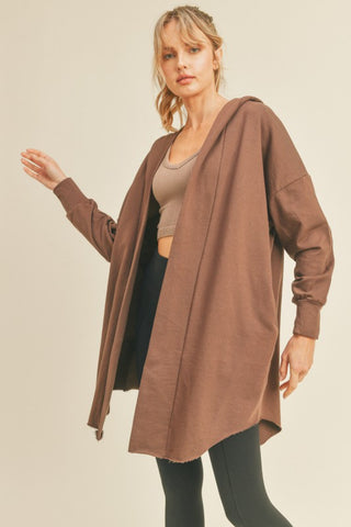 Kimberly C Open Front Longline Hooded Cardigan Divacious