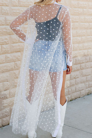 Polka Dot Long Sleeve Cover Up Divacious