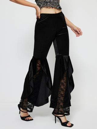 High Waist Lace Flare Pants - Divacious