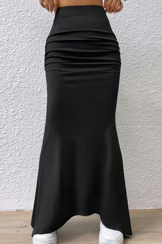 Ruched Maxi Trumpet Skirt Divacious