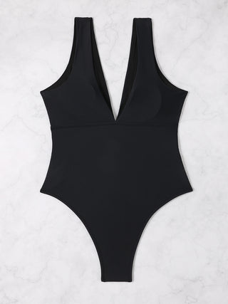 Plunge Wide Strap One-Piece Swimwear Divacious