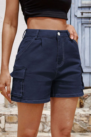 Pocketed High Waist Shorts Divacious