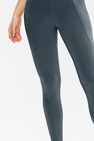 Slim Fit Long Active Leggings with Pockets Trendsi