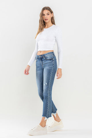 Lovervet Mid Rise Frayed Hem Jeans Divacious