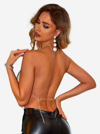 Backless Halter Neck Cami Trendsi