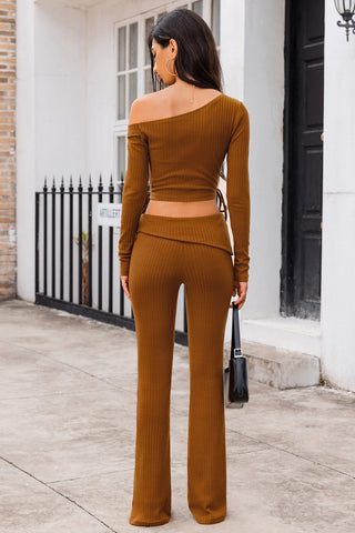 Ribbed Bootcut Pants Divacious