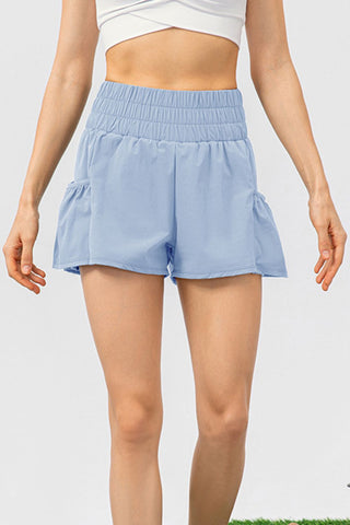 Elastic Waist Pocketed Active Shorts Trendsi